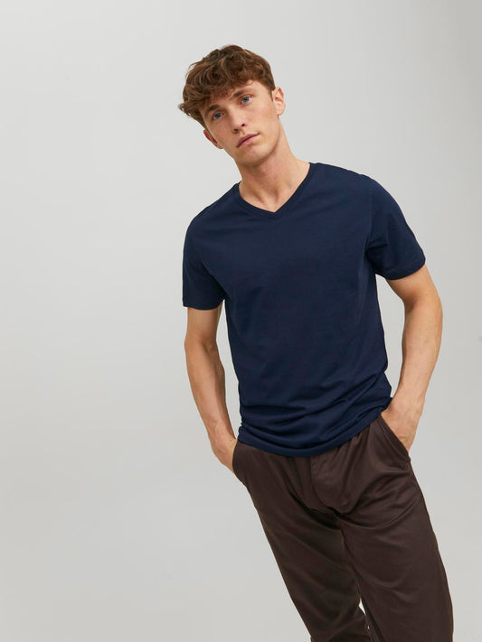 JJEORGANIC BASIC TEE SS V-NECK NOOS