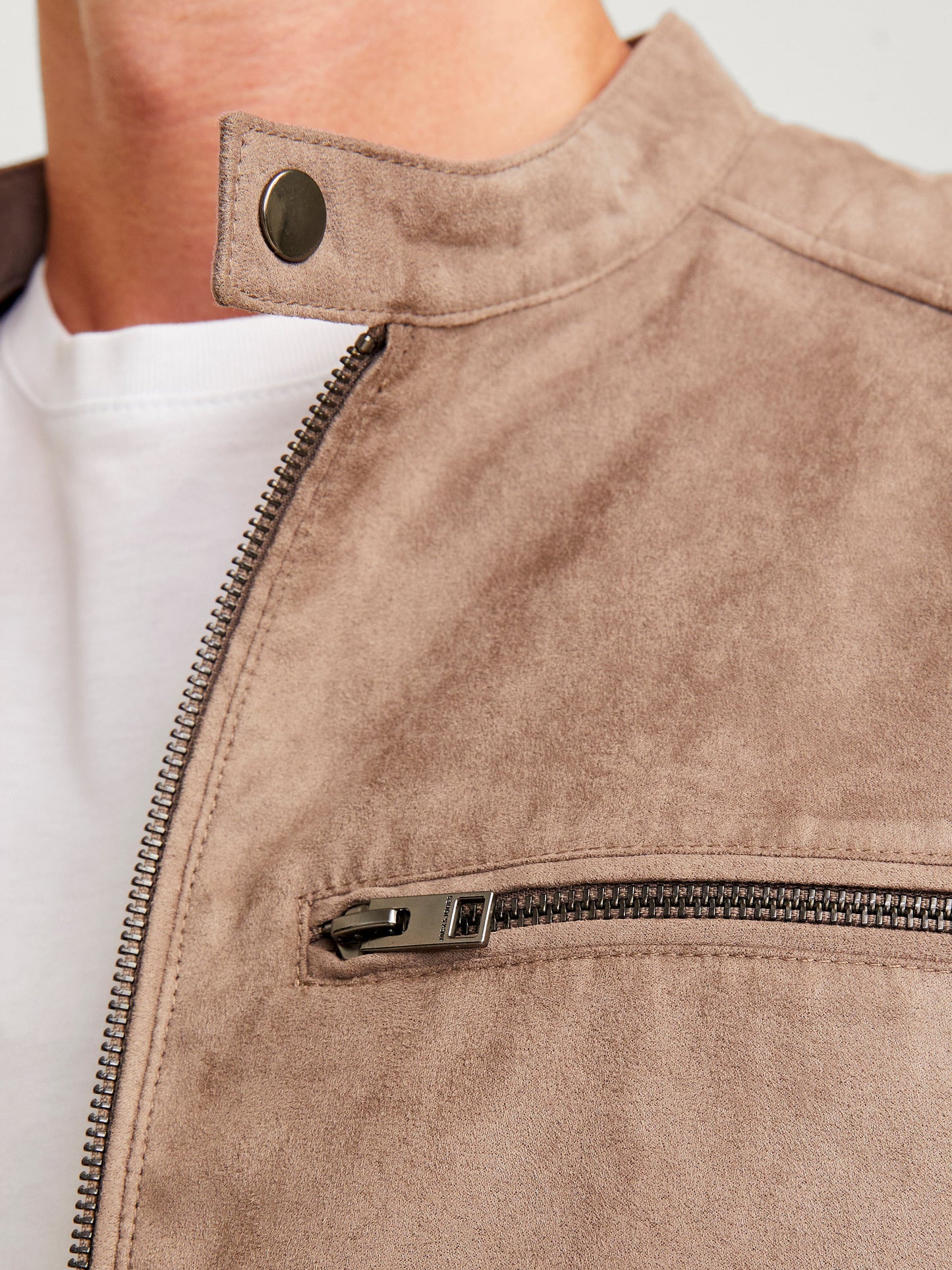 JJEDYLAN BIKER JACKET NOOS - BEIGE