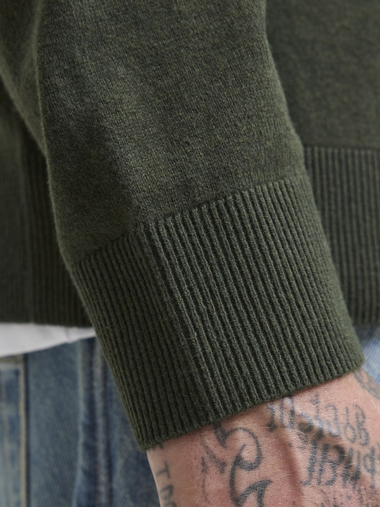 JJEEMIL KNIT POLO HALF ZIP LS NOOS