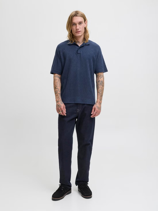 JPRBLUHARRY SS SPLIT NECK POLO SN