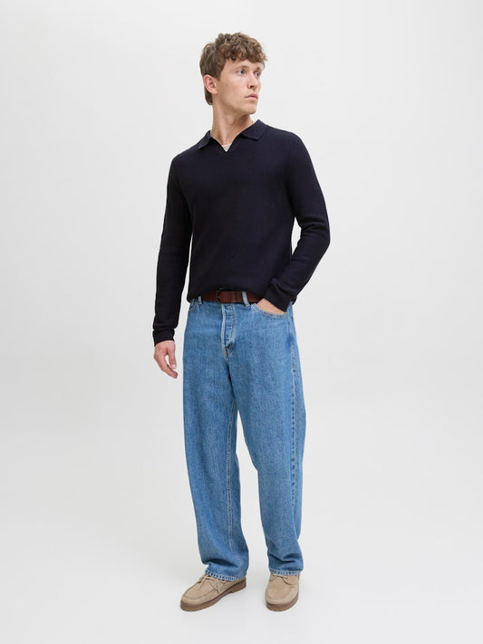 JPRBLAEASTON KNIT SPLIT NECK LS SN