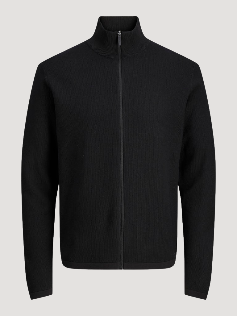 JCOSTANCE KNIT BADGE ZIP CARDIGAN