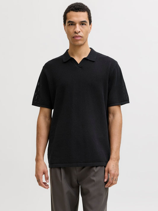 JJEJERRY KNIT SPLIT NECK POLO SS