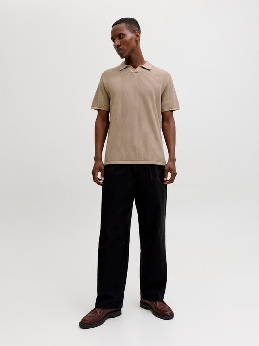 JJEJERRY KNIT SPLIT NECK POLO SS