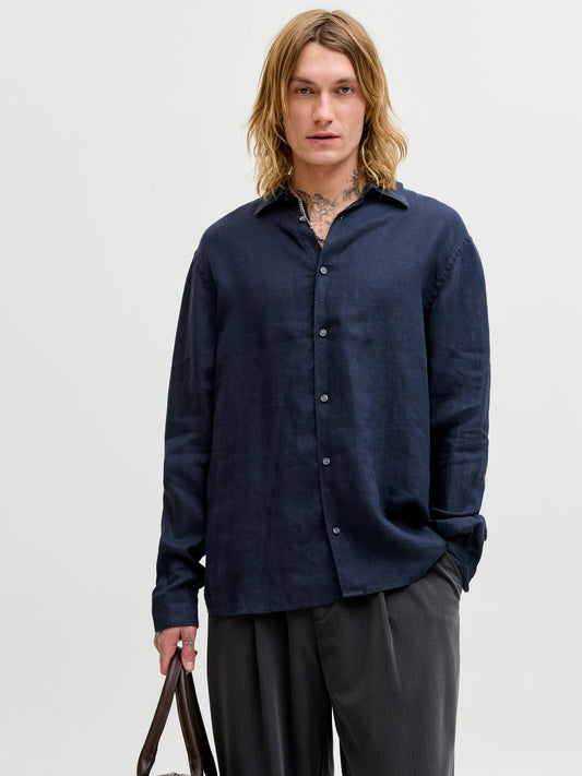 JPRBLALAWRENCE LINEN LS SHIRT SN