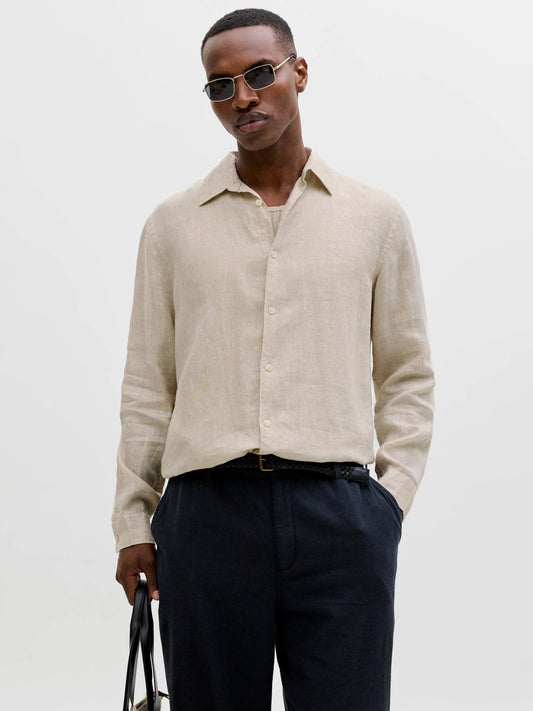 JPRBLALAWRENCE LINEN LS SHIRT SN