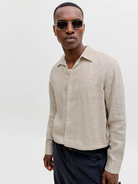 JPRBLALAWRENCE LINEN LS SHIRT SN