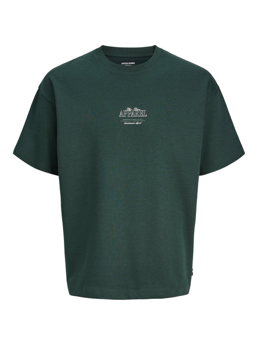 JJEBARRON STUDIO TEE SS O-NECK SN - DARK GREEN