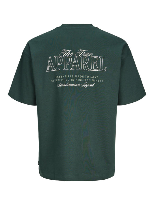 JJEBARRON STUDIO TEE SS O-NECK SN - DARK GREEN