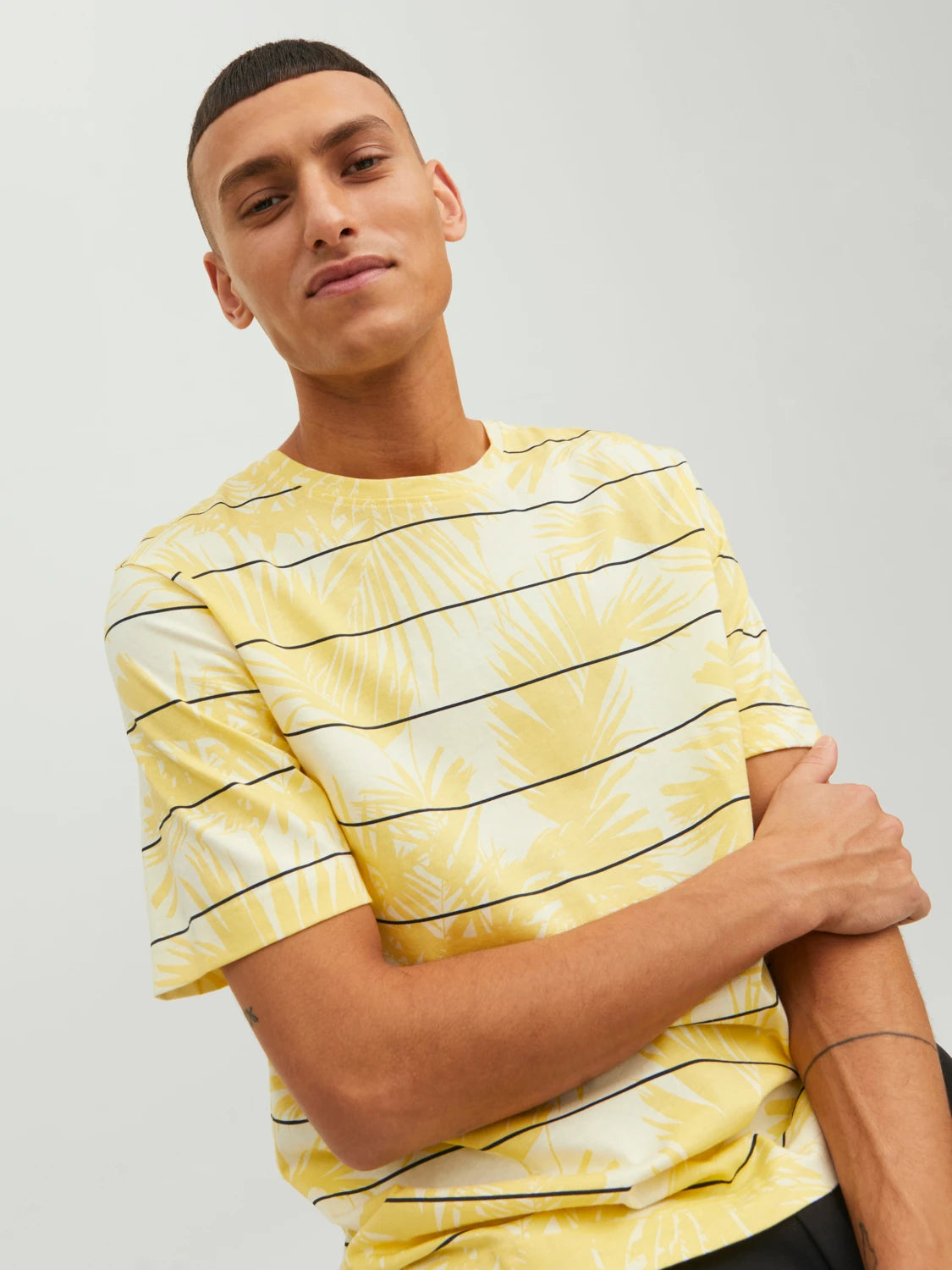 JORPALMA AOP STRIPE TEE SS CREW NECK