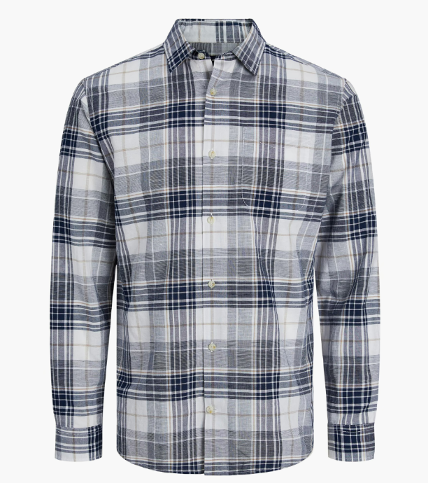 JPRBLUSUMMER LINEN CHECK SHIRT L/S