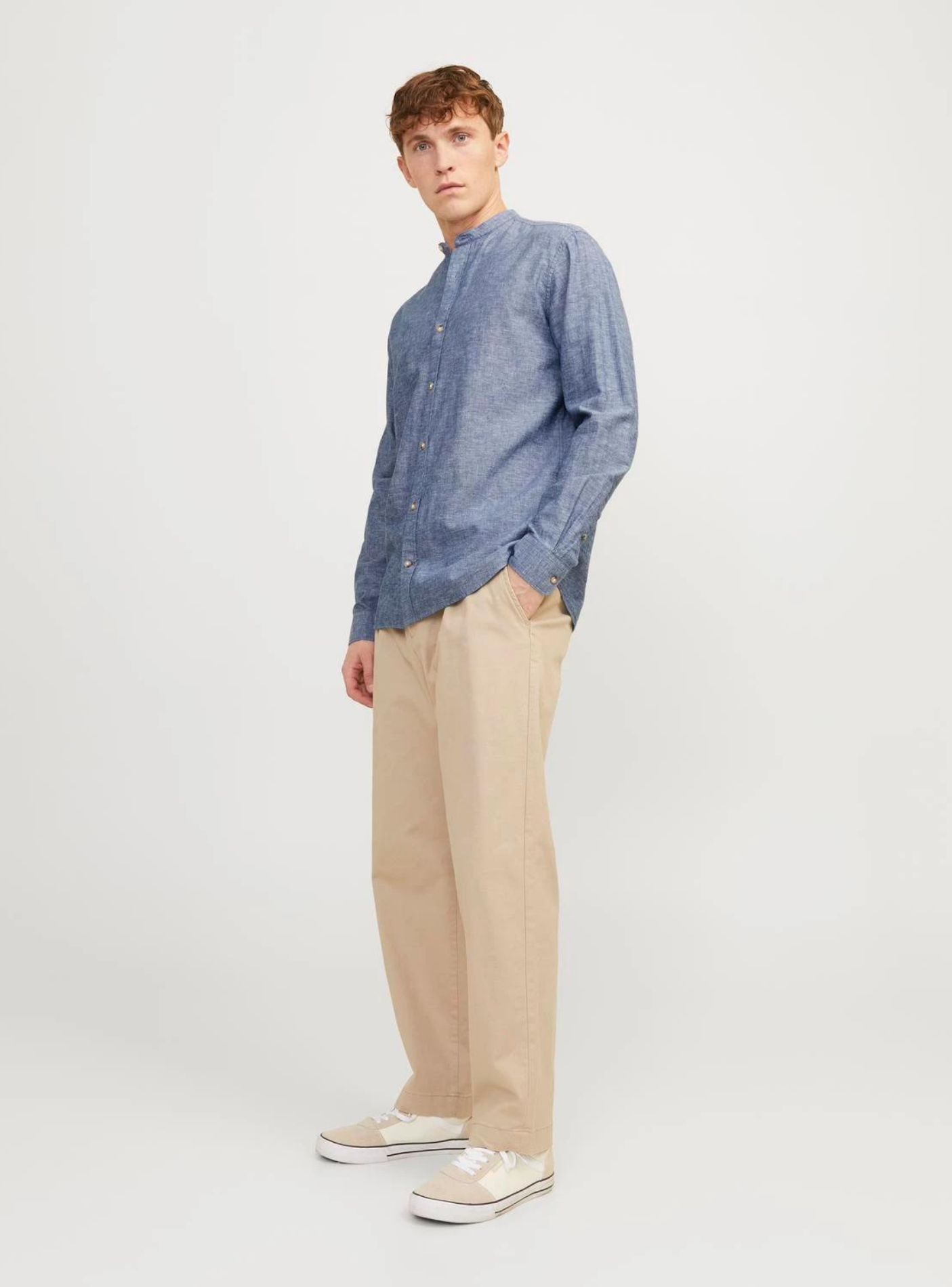 JJESUMMER BAND LINEN BLEND SHIRT LS SN