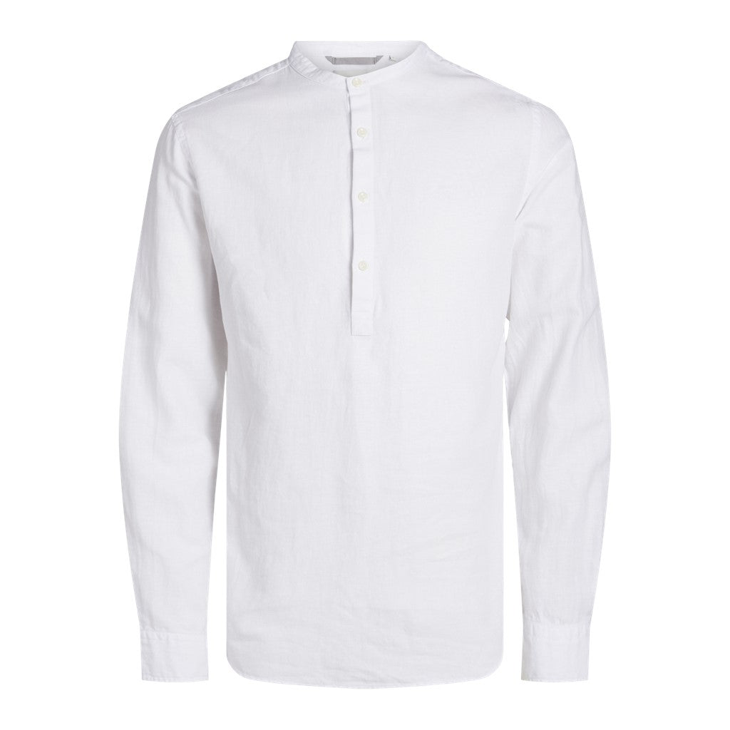 JPRCCMAZE LINEN HALF PLACKET SHIRT L/S