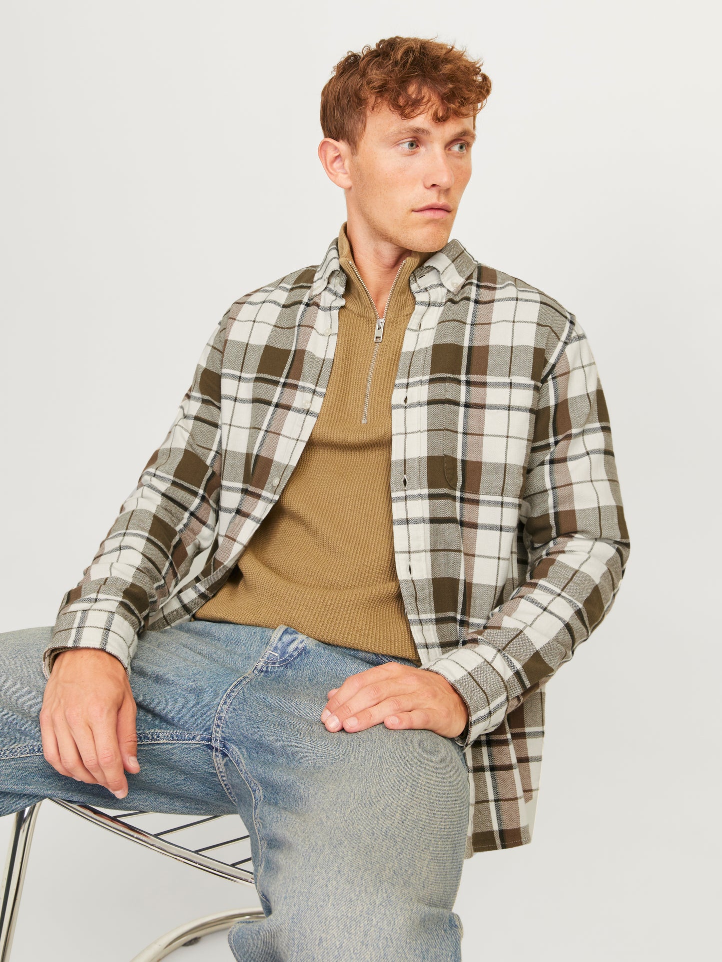 JPRBLUBROOK CHECK STRUCTURE L/S SHIRT SN