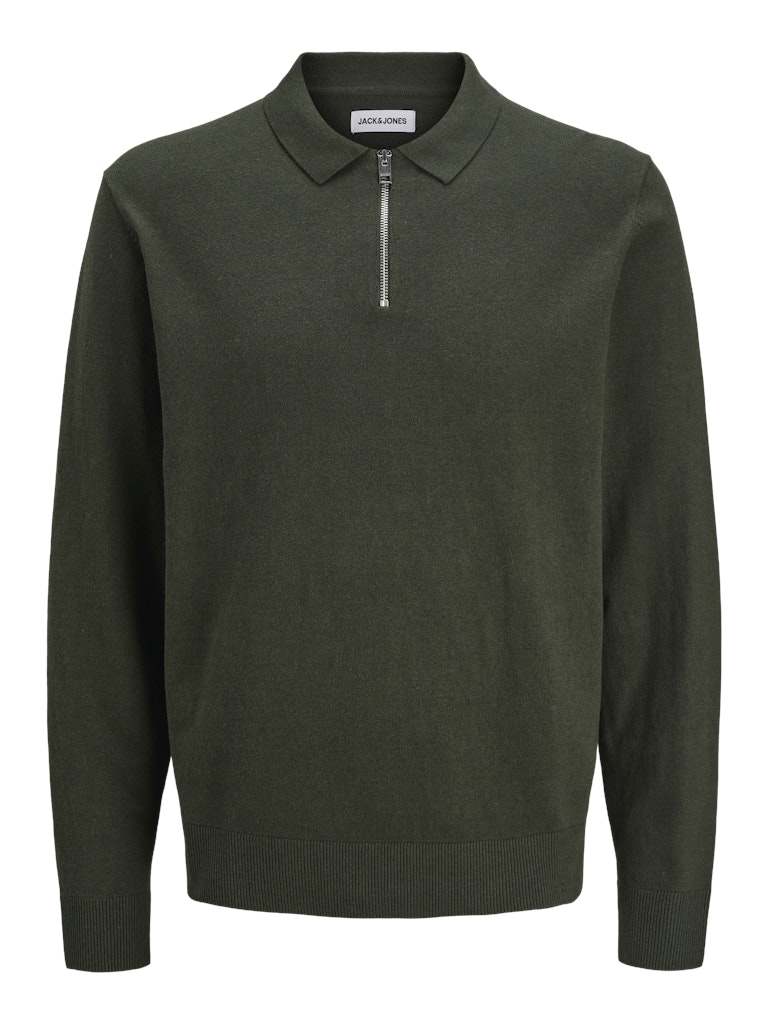 JJEEMIL KNIT POLO HALF ZIP LS NOOS