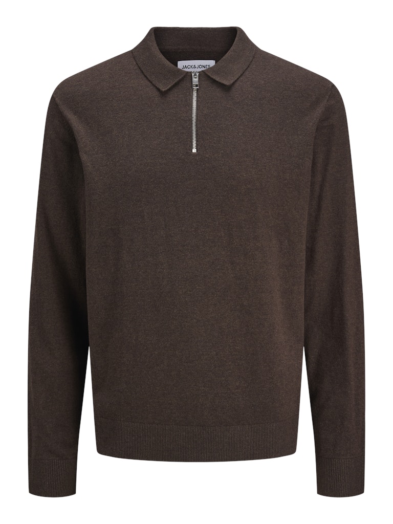 JJEEMIL KNIT POLO HALF ZIP LS NOOS