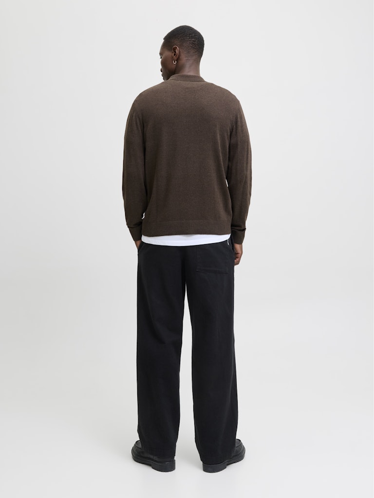 JJEEMIL KNIT POLO HALF ZIP LS NOOS