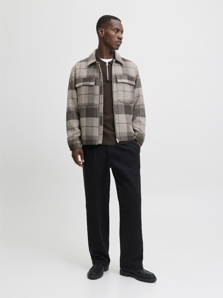 JJEEMIL KNIT POLO HALF ZIP LS NOOS