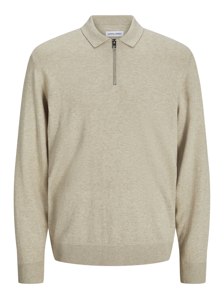 JJEEMIL KNIT POLO HALF ZIP LS NOOS