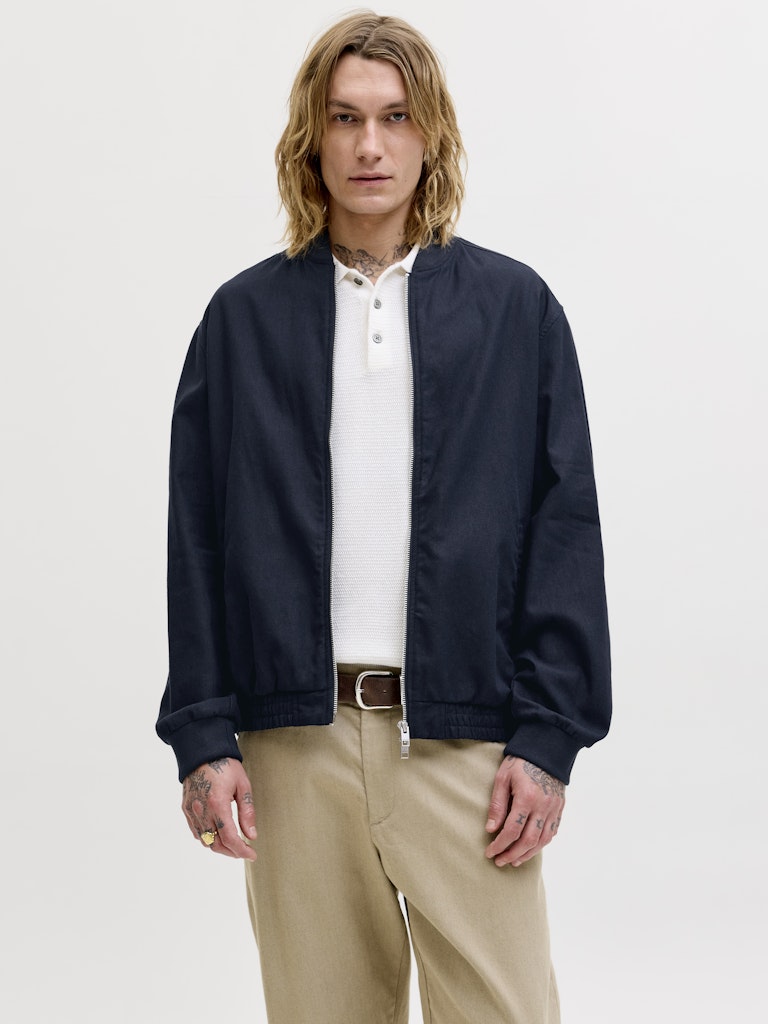 JPRBLALEISTER-LINEN-BLEND-BOMBER-JKT-LN