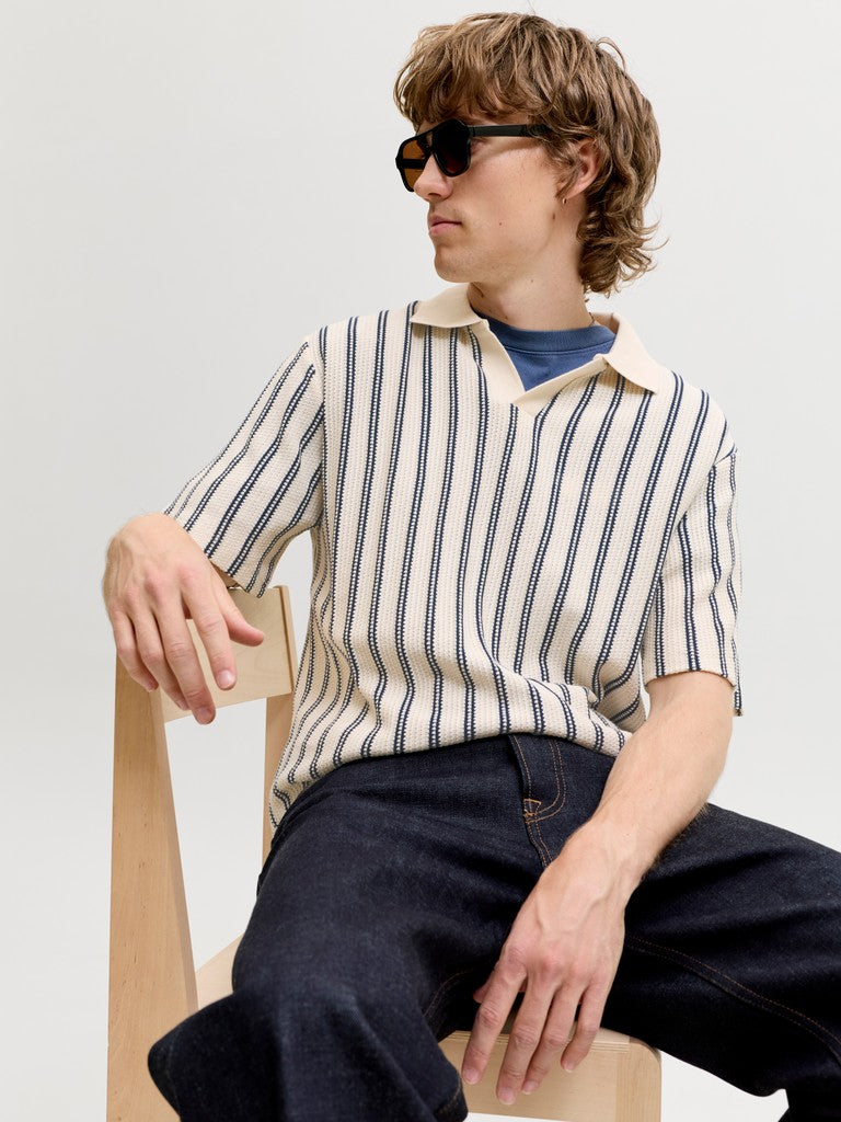 JPRBLUHARRY SS SPLIT NECK POLO SN