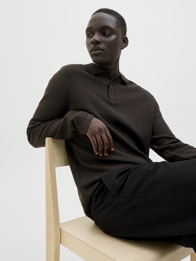 JJEGEORGE KNIT POLO LS SN