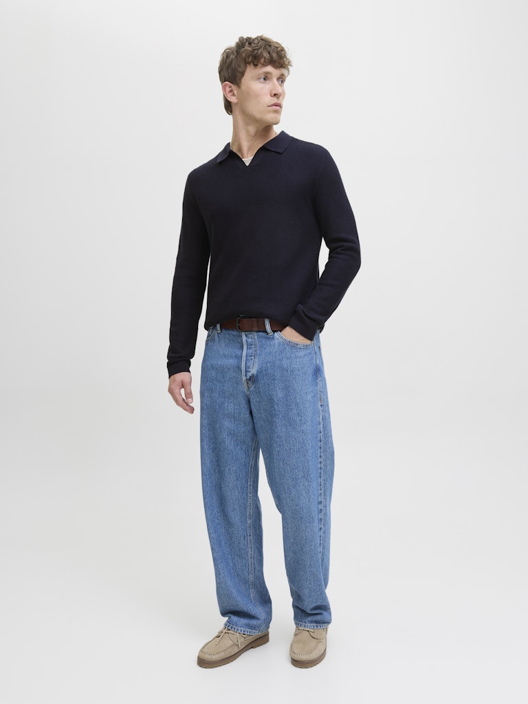 JPRBLAEASTON KNIT SPLIT NECK LS SN