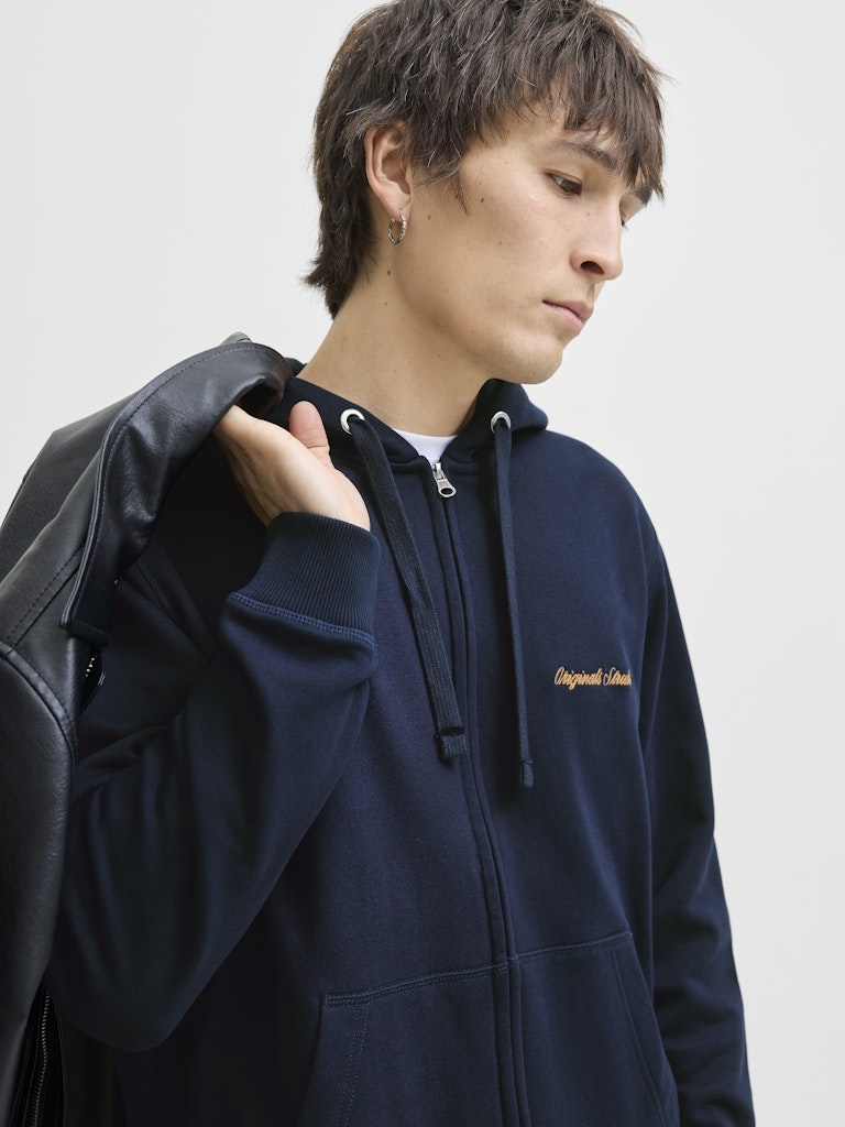 JORNORREBRO EMB SWEAT ZIP HOOD NOOS