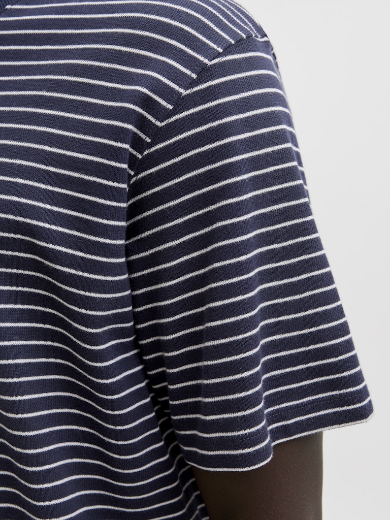 JJEDOVER STRIPED TEE SS CREW NECK SN