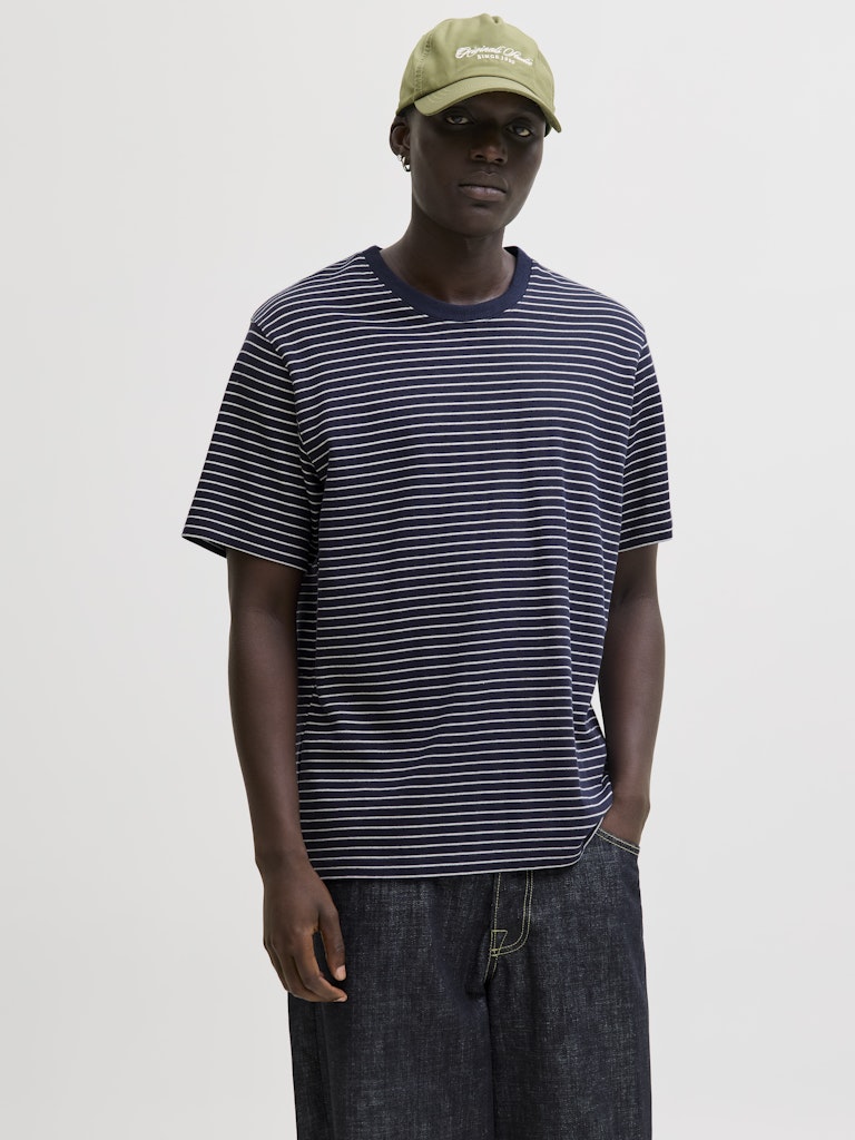 JJEDOVER STRIPED TEE SS CREW NECK SN