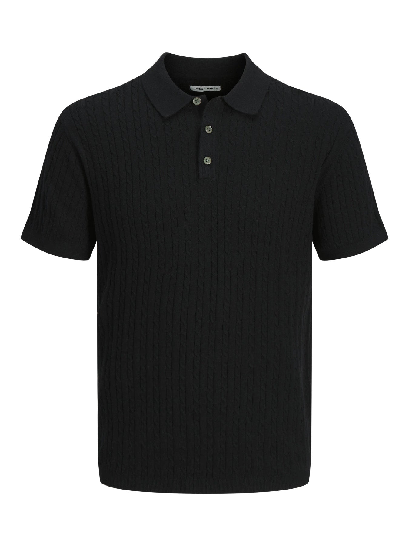 JJEEMIL KNIT CABLE POLO SS LN