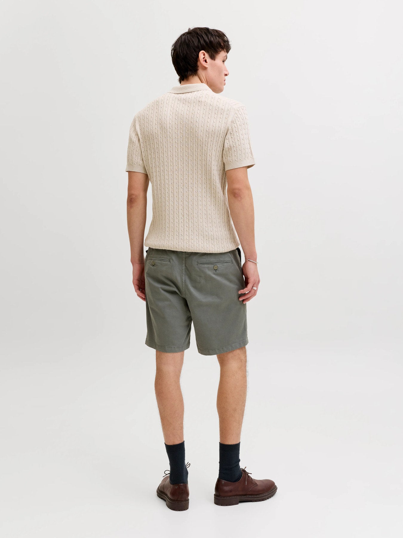 JJEEMIL KNIT CABLE POLO SS LN
