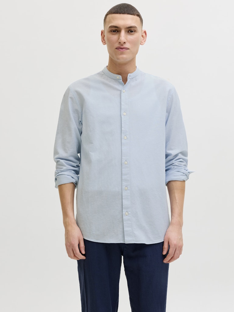 JJEBREEZE-LINEN-BLEND-BAND-SHIRT-L/S-SN