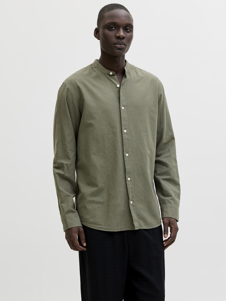 JJEBREEZE-LINEN-BLEND-BAND-SHIRT-L/S-SN
