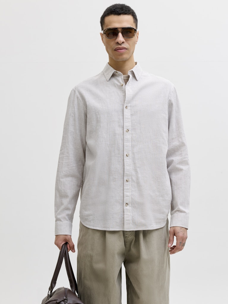 JJESUMMER LINEN BLEND SHIRT L/S SN