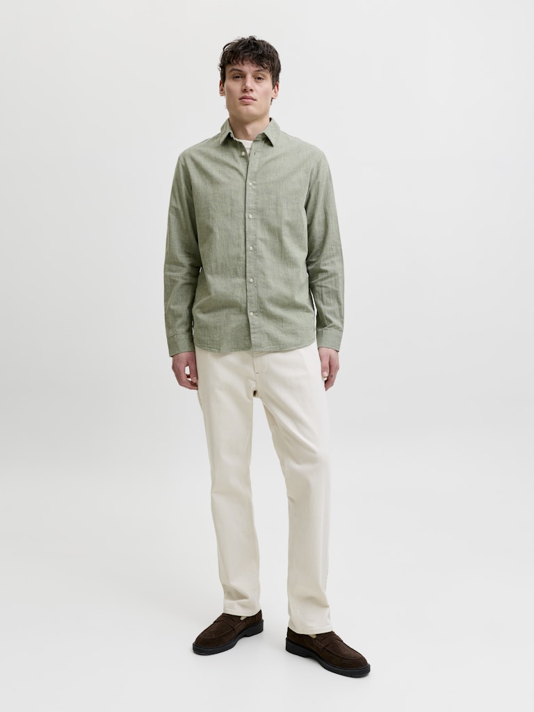 JJESUMMER LINEN BLEND SHIRT L/S SN