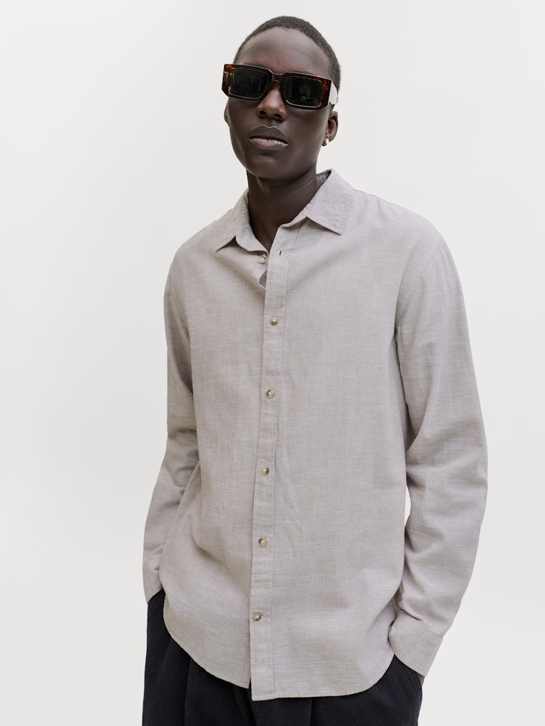 JJESUMMER LINEN BLEND SHIRT L/S SN