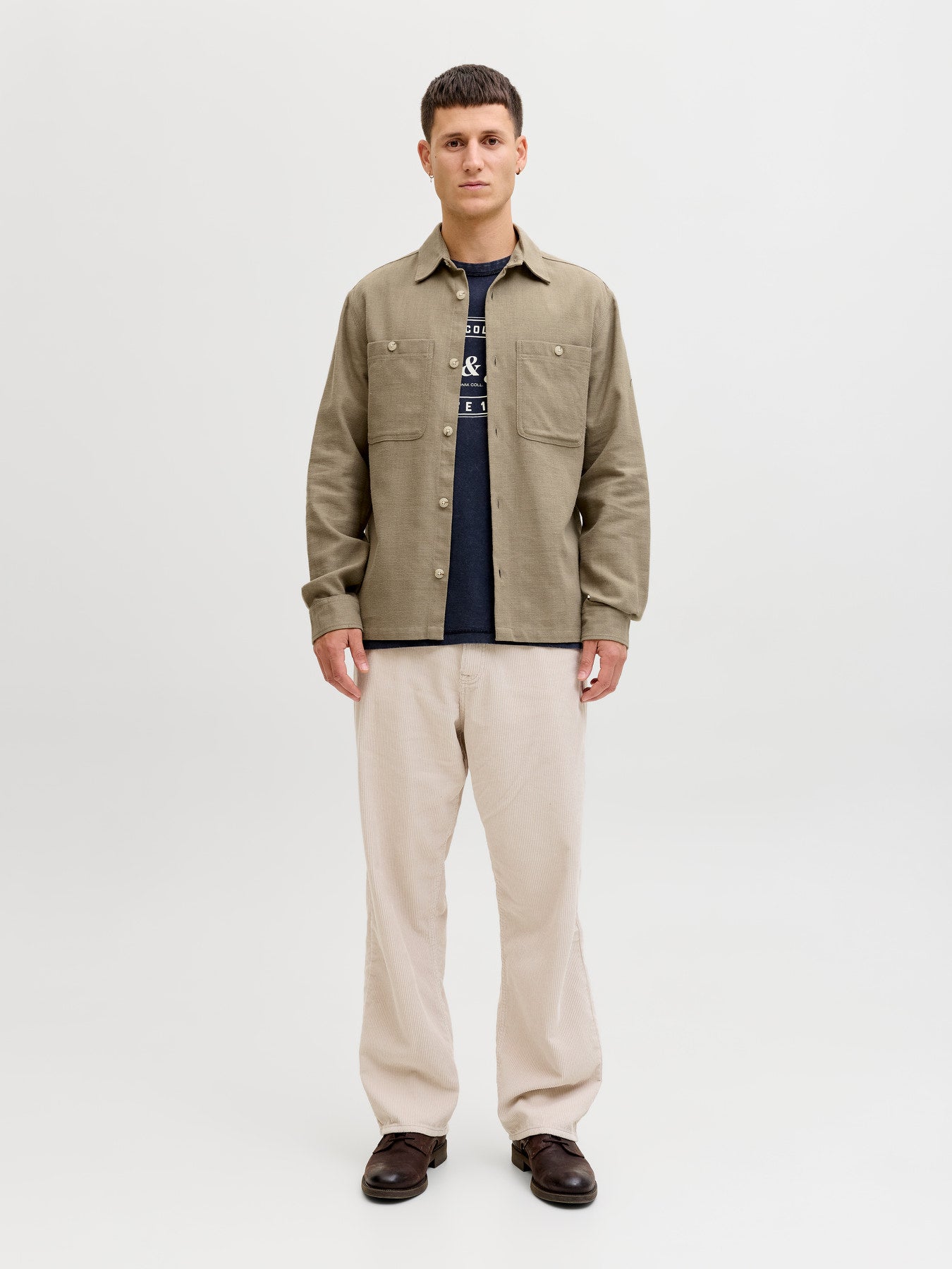 JPRBLURAYLE LINEN BL. SOLID LS SHIRT SN