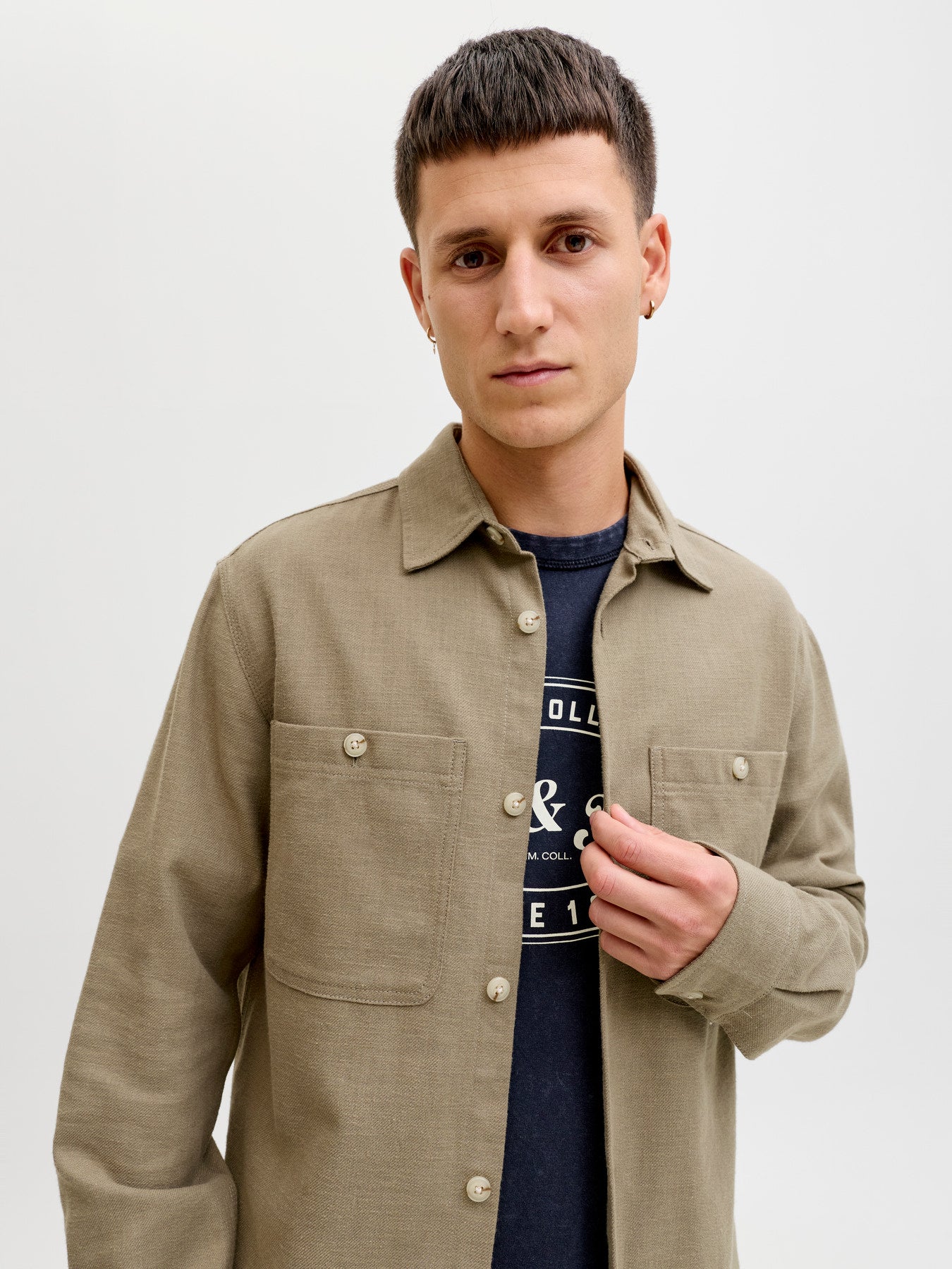 JPRBLURAYLE LINEN BL. SOLID LS SHIRT SN