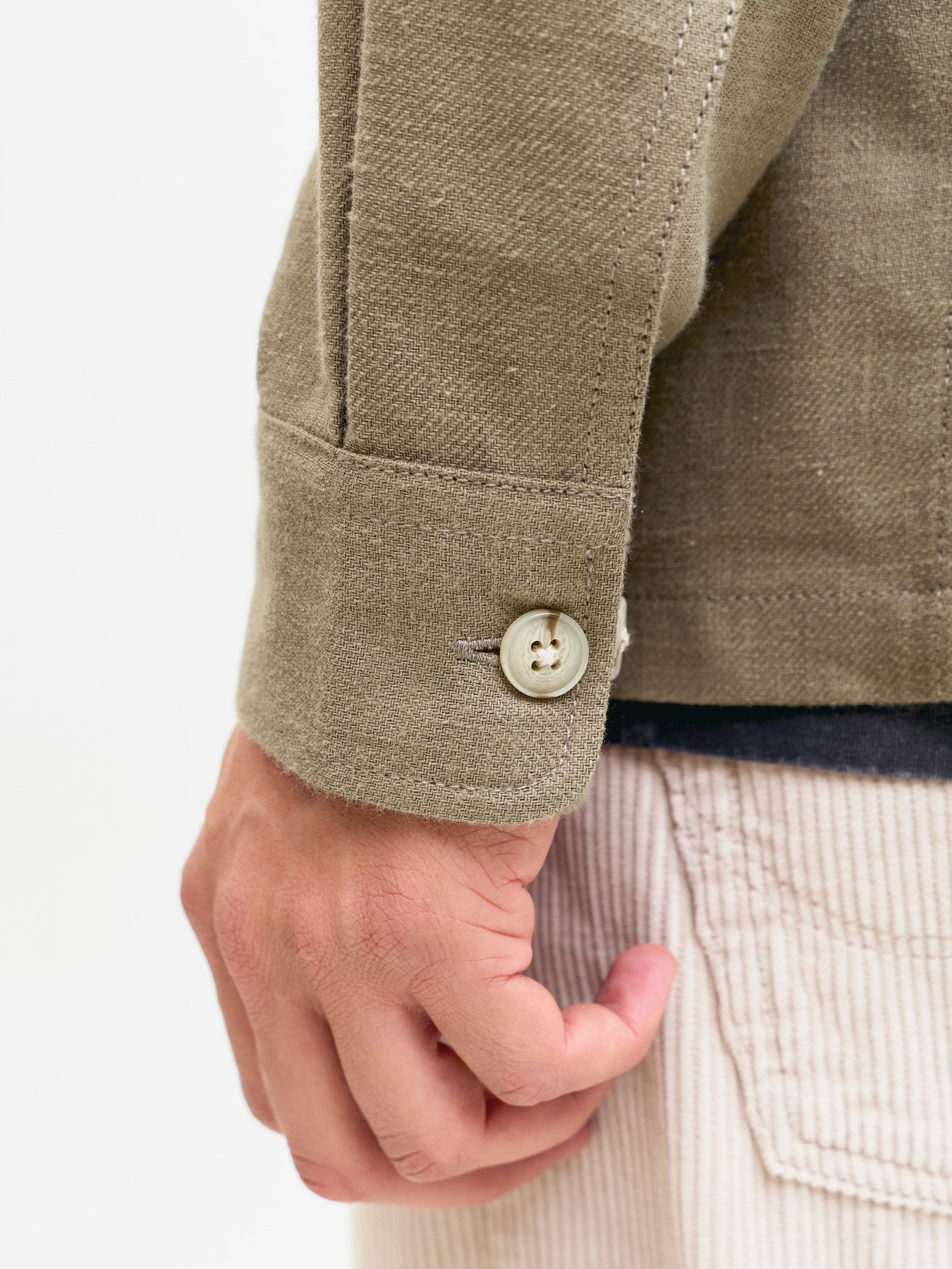 JPRBLURAYLE LINEN BL. SOLID LS SHIRT SN