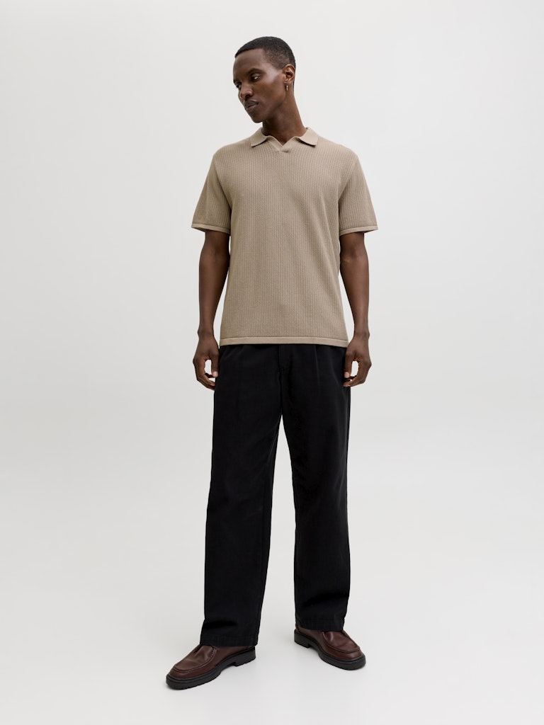 JJEJERRY KNIT SPLIT NECK POLO SS