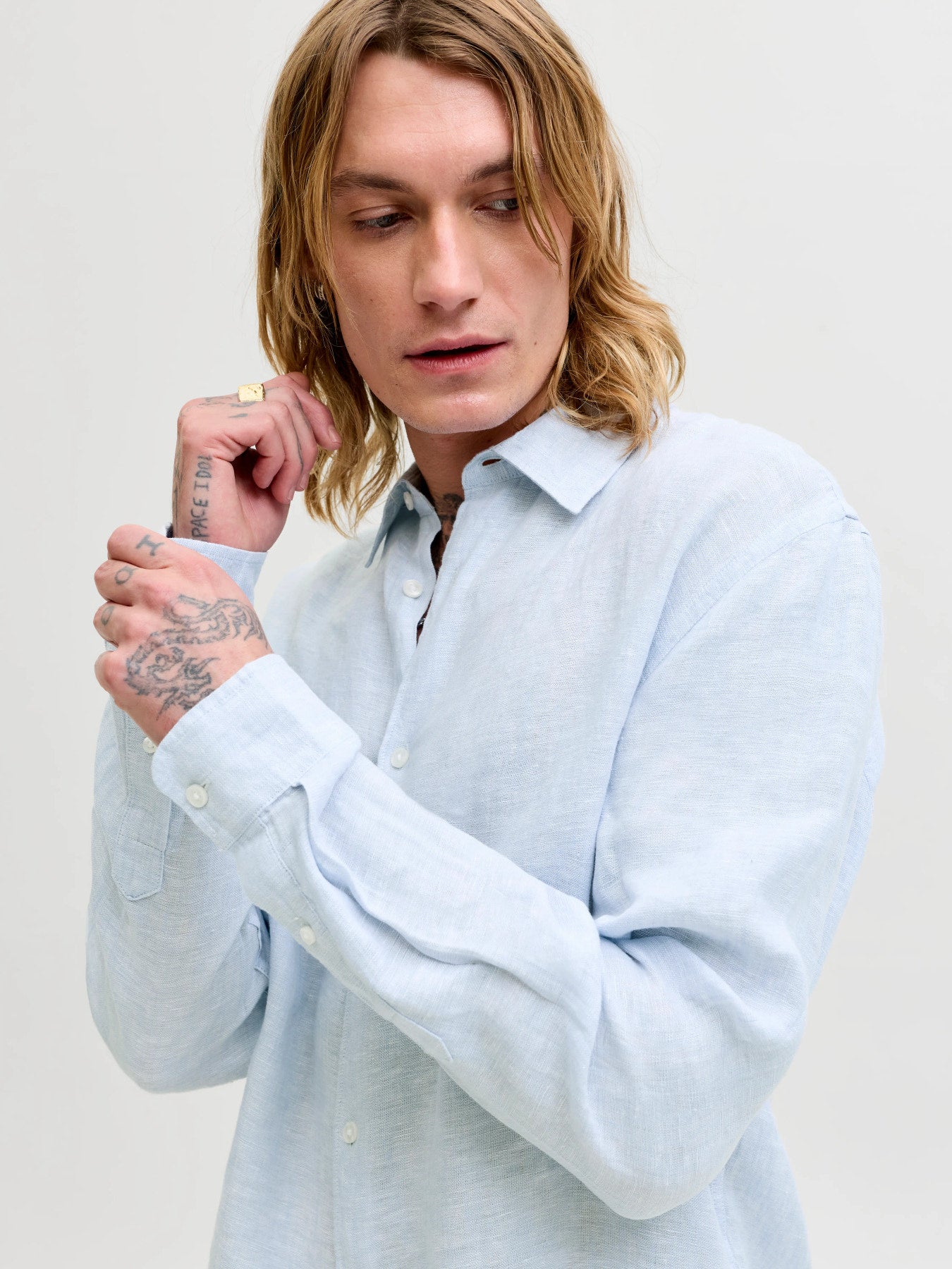 JPRBLALAWRENCE LINEN LS SHIRT SN