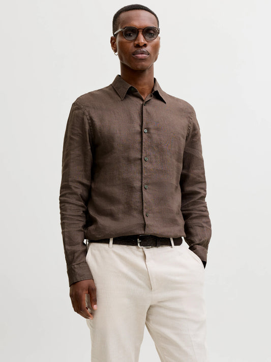 JPRBLALAWRENCE LINEN LS SHIRT SN