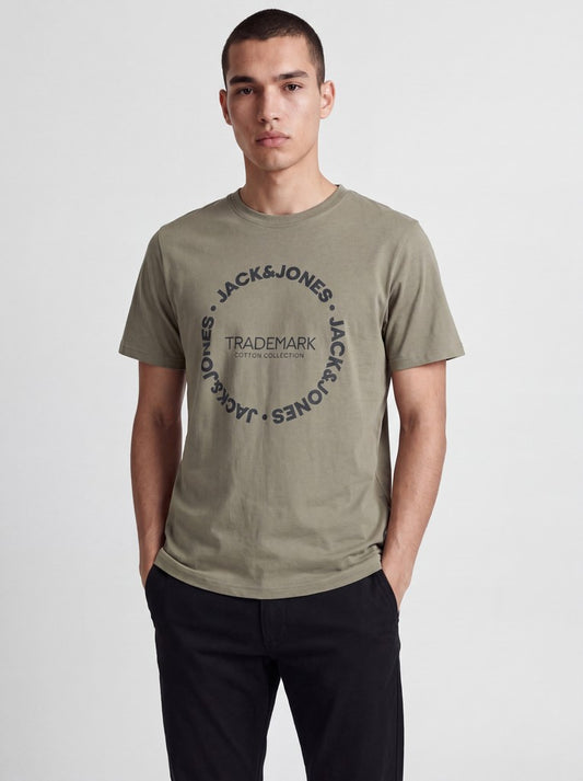 JJBENSON TEE SS CREW NECK - OLIVE GREEN