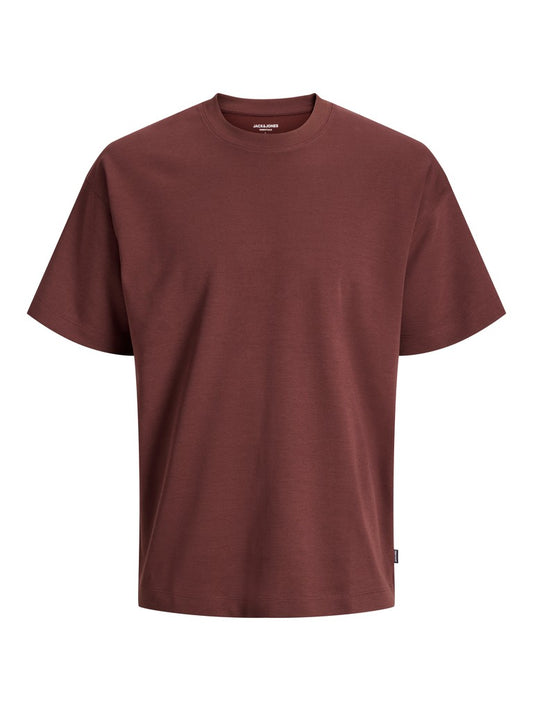 JJEBARRON TEE SS O-NECK NOOS - DARK BROWN