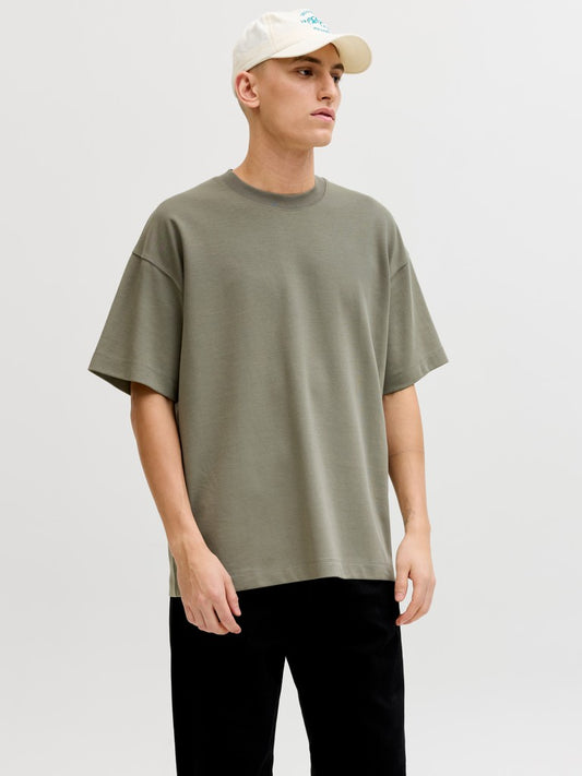 JJEBARRON TEE SS O-NECK NOOS - OLIVE GREEN