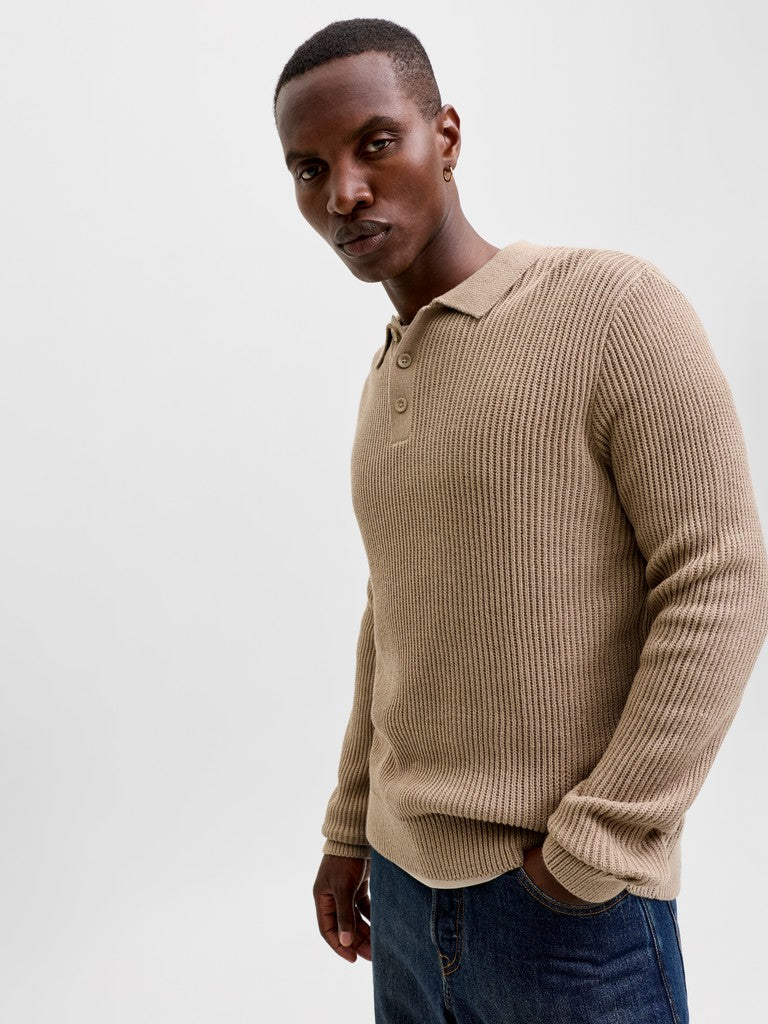JJPANNEL KNIT LS POLO AW26