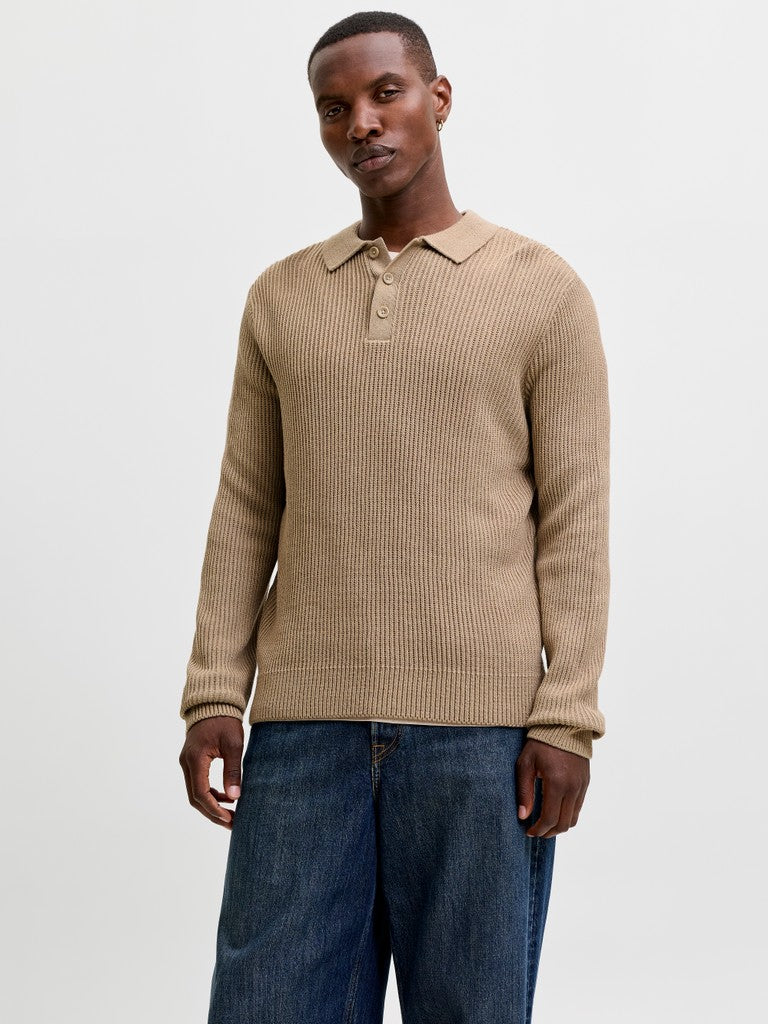 JJPANNEL KNIT LS POLO AW26