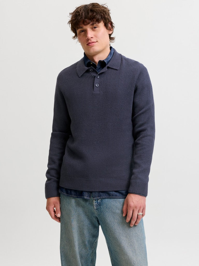 JJPANNEL KNIT LS POLO AW26