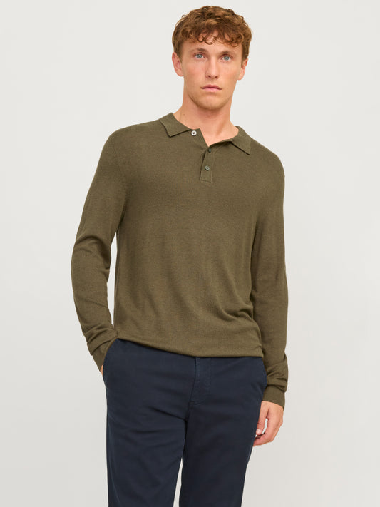 JPRBLAWILLIAM KNIT POLO LS